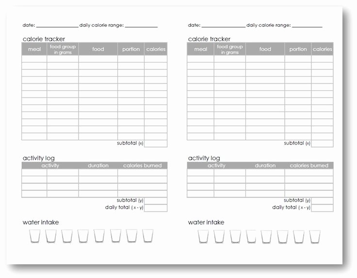 Printable Calorie Tracker New Free Printable Friday Calorie Tracker