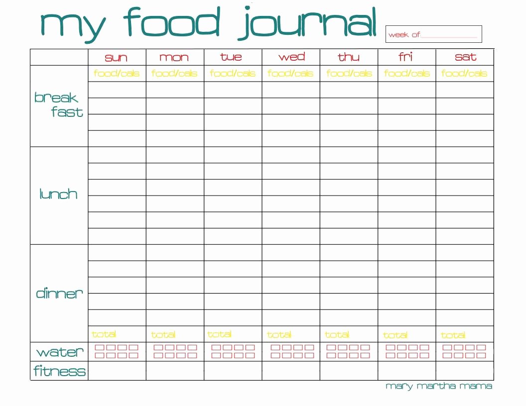 Printable Calorie Tracker Unique Free Food Journal Printable Healthy Mama Week 29 – Mary