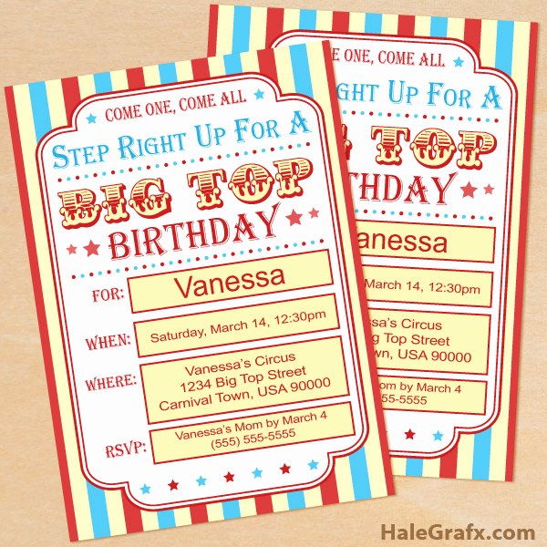 Printable Carnival Birthday Invitations Best Of Free Printable Circus Birthday Invitation Set