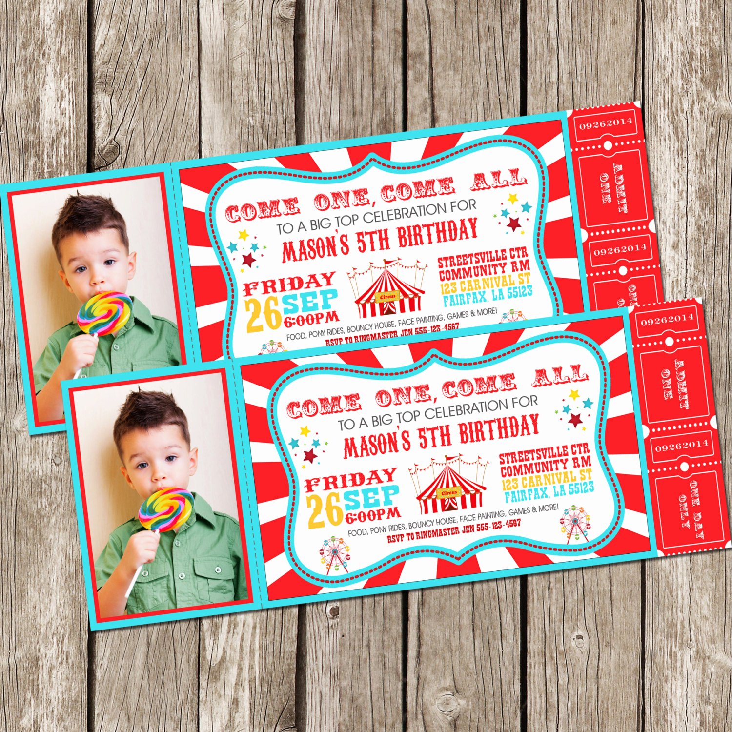 Printable Carnival Birthday Invitations New Vintage Circus Carnival Invitation Ticket Invitation