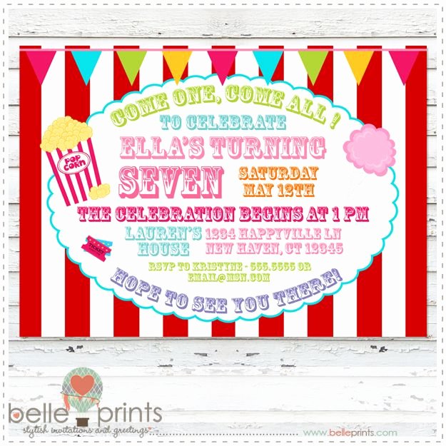 Printable Carnival Birthday Invitations Unique Free Carnival Birthday Party Invitations