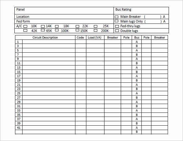 Printable Circuit Breaker Directory Elegant Electric Panel Schedule Template Invitation Template