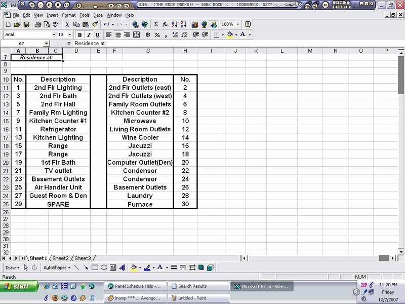 Printable Circuit Breaker Directory Elegant Electrical Panel Schedule Template Pdf