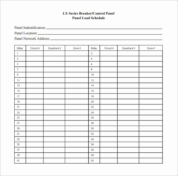 Printable Circuit Breaker Directory Lovely 21 Panel Schedule Template Free Download