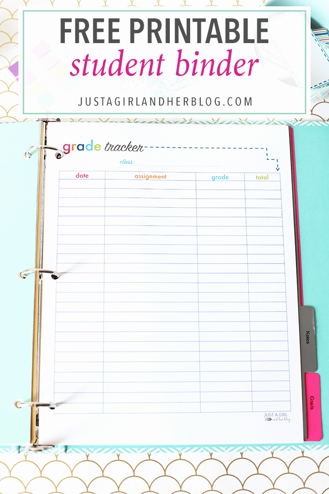 Printable College Student Planner Elegant Printable Student Binder Just A Girl and Her Blog