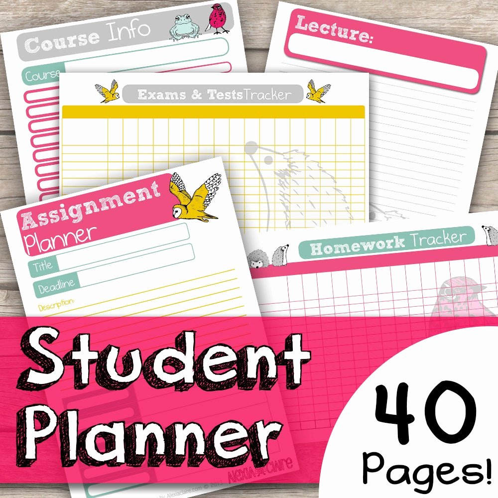 Printable College Student Planner Elegant Student Planner Printable Student Planner Download