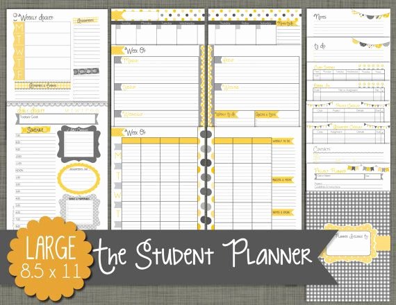 Printable College Student Planner Fresh Best 25 Student Planner Printable Ideas On Pinterest