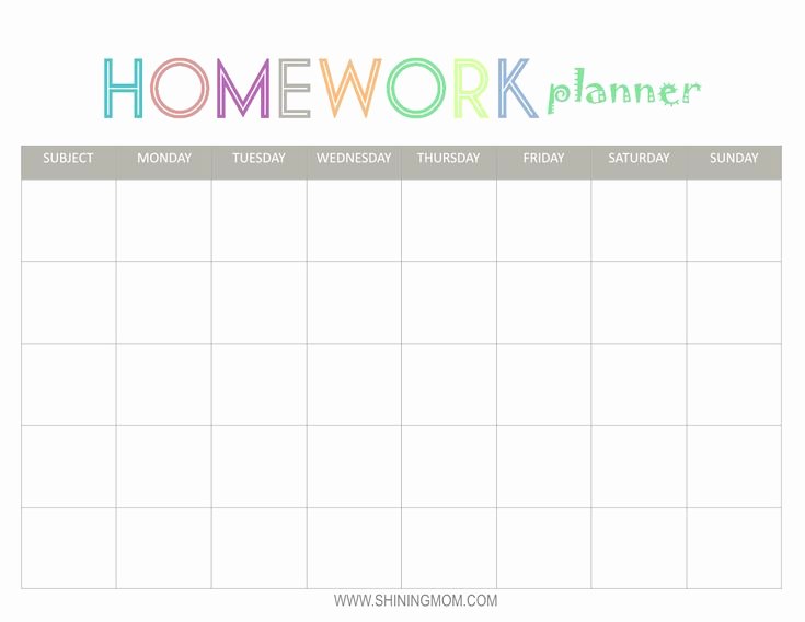 Printable College Student Planner Fresh Free Printable Homework Planner