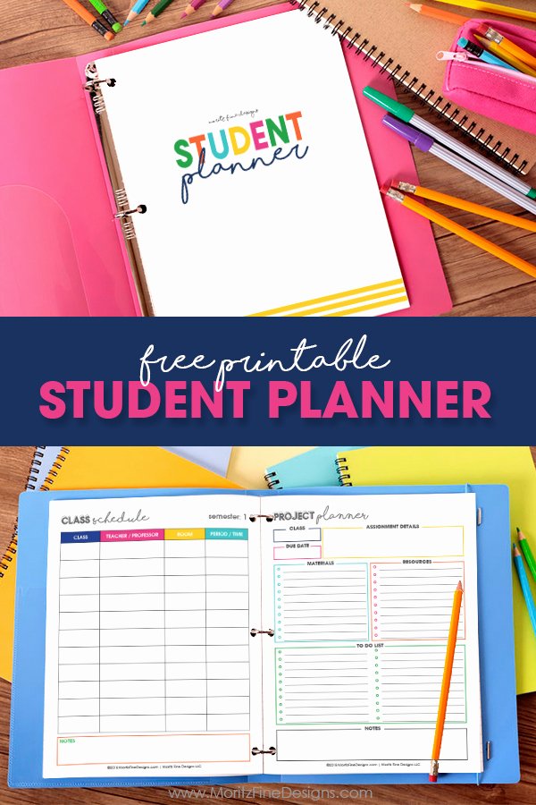 Printable College Student Planner Lovely Free Printable Student Planner