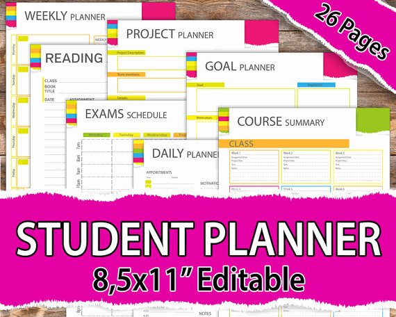 Printable College Student Planner Luxury College Student Planner 2018 2019 Student Planner 2018 2019