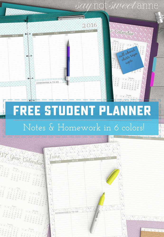 Printable College Student Planner New Free Printable Student Planner Sweet Anne Designs