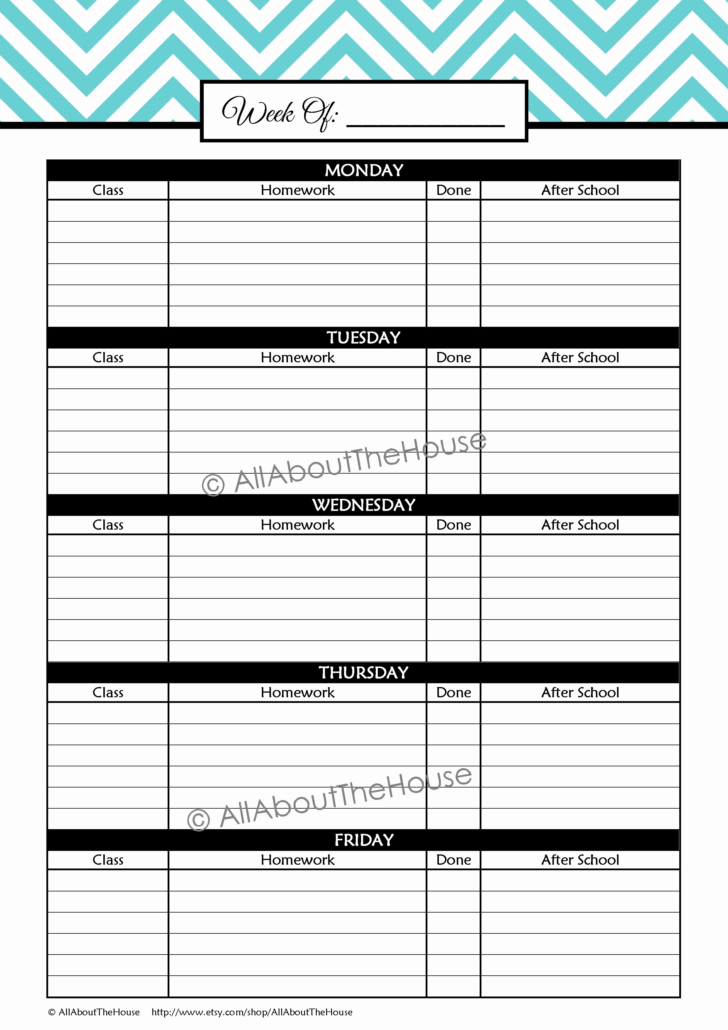 Printable College Student Planner New Printable Student Planner All About Planners