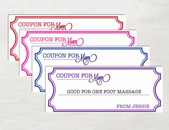 Printable Coupon Template Word Elegant Instant Editable Coupons for Mom Printable Great Mother S