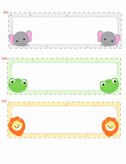 Printable Desk Name Plates Lovely Name Cards for Kids 2 Elephant Classroom