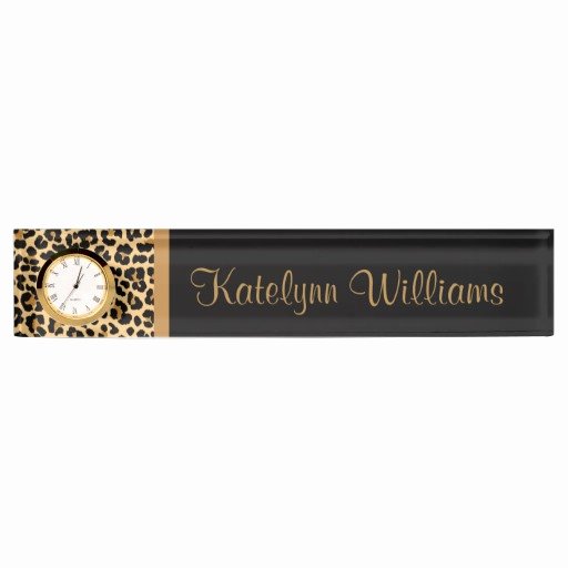 Printable Desk Name Plates New Leopard Print Custom Monogram Desk Name Plate