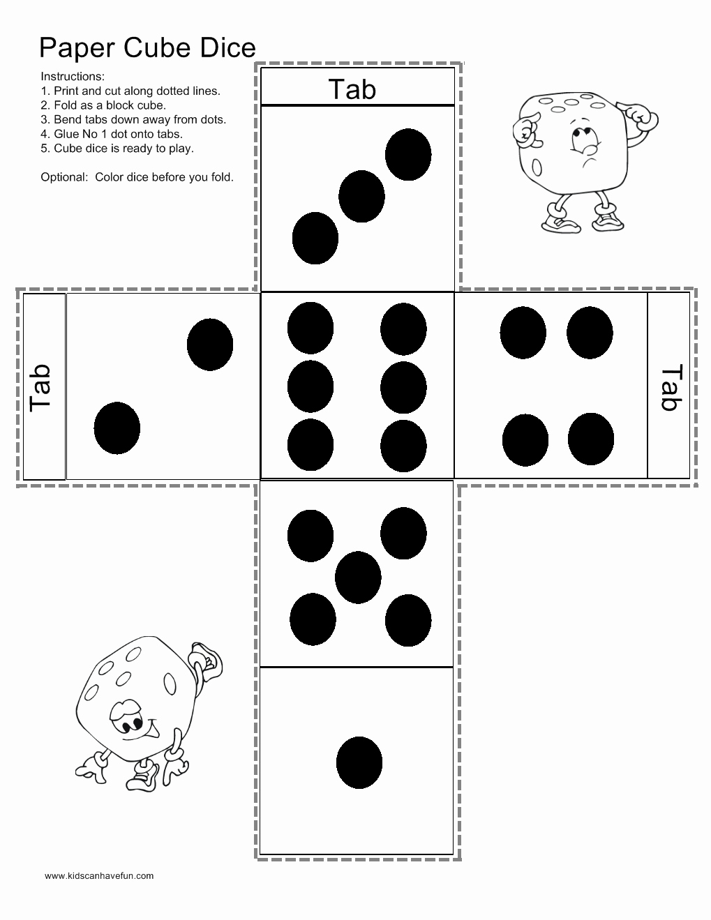 Printable Dice Template Lovely Make A Paper Cube Dice