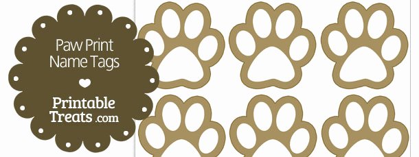 Printable Dog Tag Template Elegant Paw Print Name Tags — Printable Treats