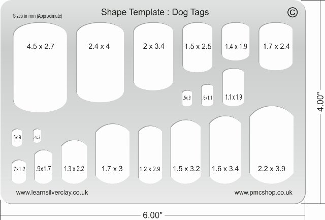 Printable Dog Tags Templates Inspirational Metal Clay Template Dog Tags