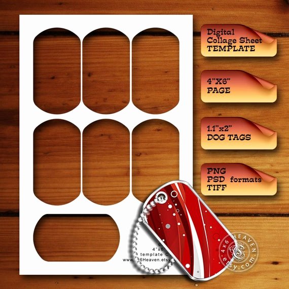 Printable Dog Tags Templates New 1 1x2 Inch Dog Tags Diy Digital Collage Sheet by 4x6heaven