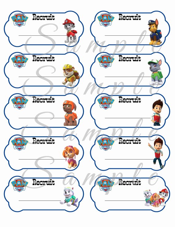 Printable Dog Tags Templates Unique Paw Patrol Name Tags Birthday Party Favor Printable 2x4 Inch