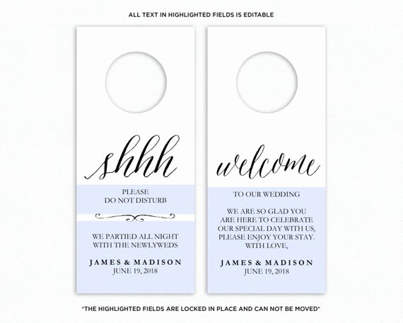 Printable Door Hanger Template Elegant Wedding Door Hanger Template Do Not Disturb Printable