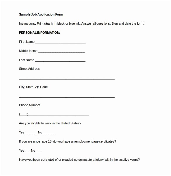 Printable Employment Application Template Awesome 21 Employment Application Templates Pdf Doc