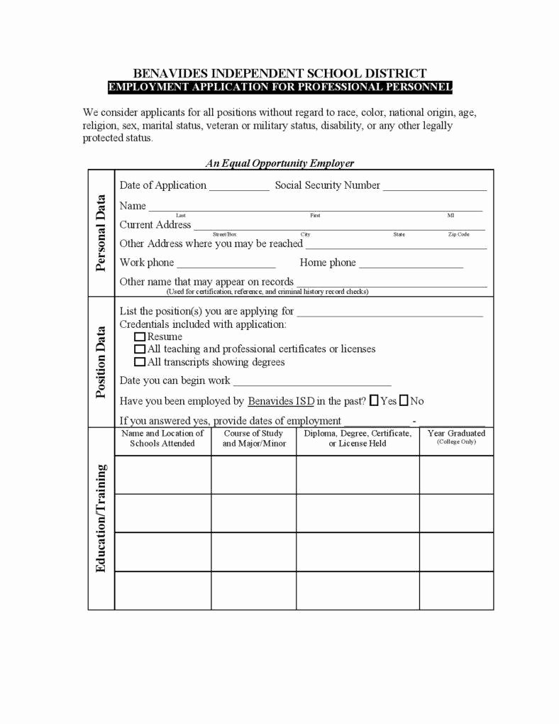 Printable Employment Application Template Elegant 10 Employment Application form Free Samples Examples