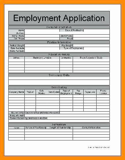 Printable Employment Application Template Fresh Generic Job Application form – Syncla