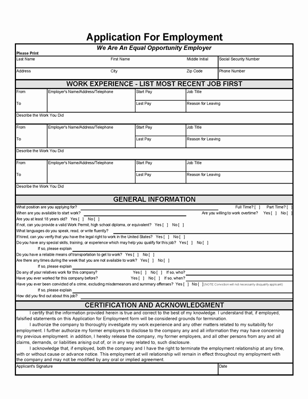 Printable Employment Application Template Unique Job Opportunities Brielle &amp; toms River Nj