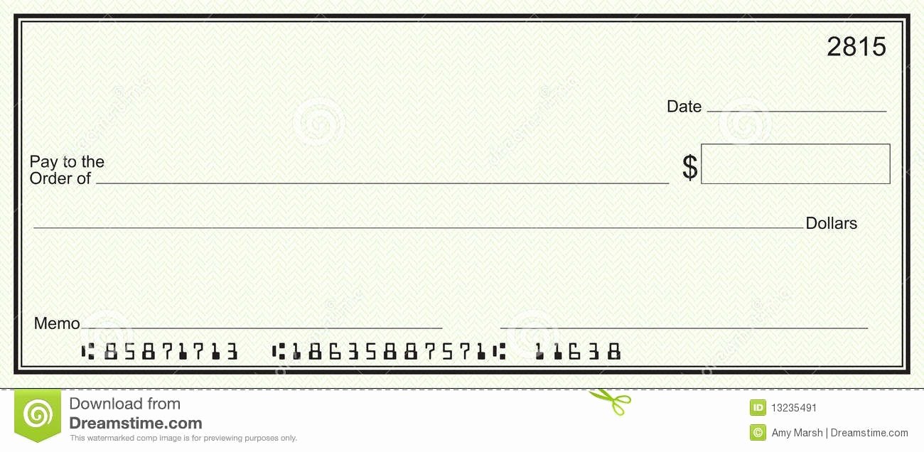 Printable Fake Check New Blank Check Green Security Background Stock Image