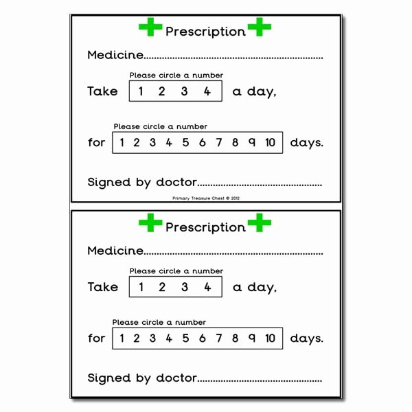 Printable Fake Prescription forms Luxury Doctors Surgery Role Play Prescription Worksheets