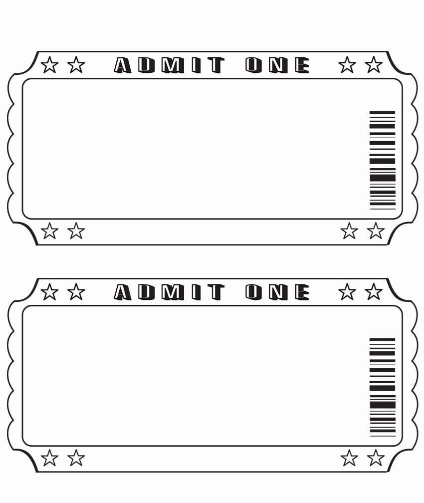 Printable Fake Tickets Fresh Blank Ticket … Diy and Crafts