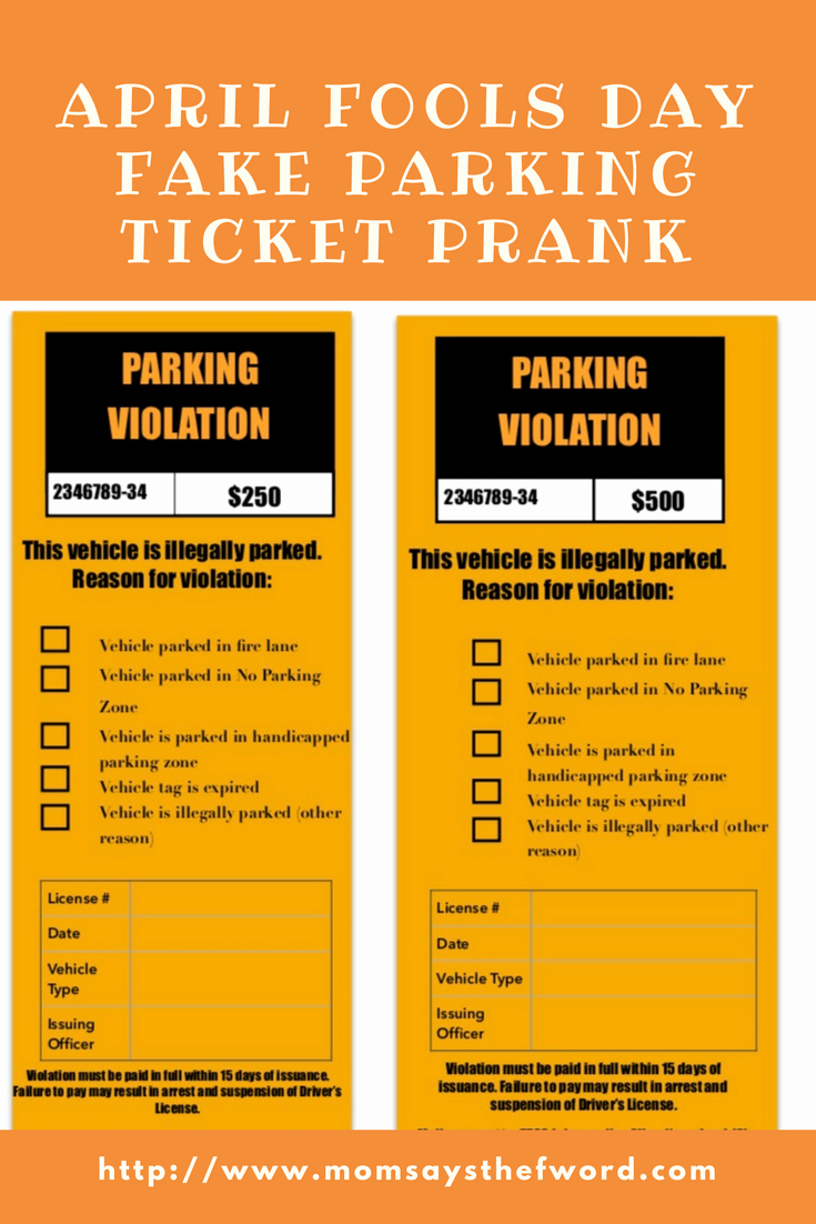 Printable Fake Tickets New Check Out This Free Printable Fake Parking Ticket It S