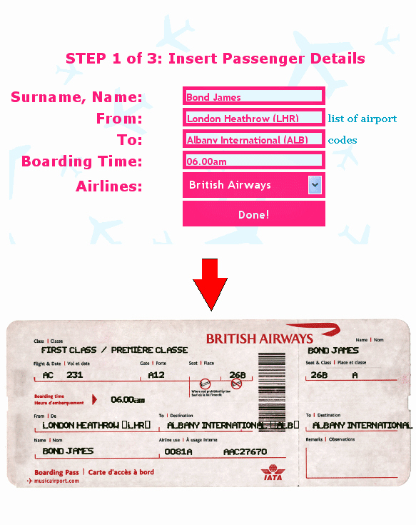 Printable Fake Tickets Unique Ticket O Matic Fake Airline Ticket Generator