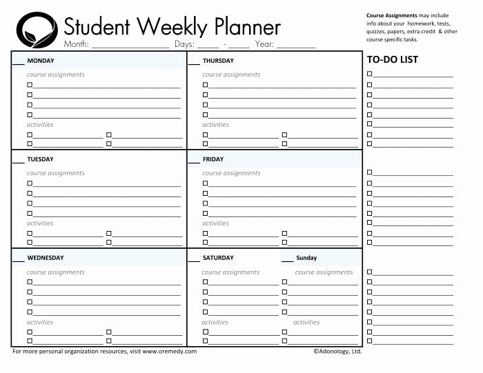 Printable Homework Planner for College Students Awesome Day Planner Printable