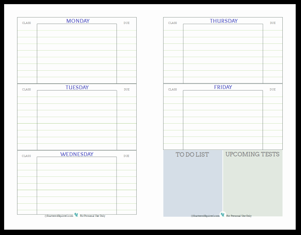 Printable Homework Planner for College Students Beautiful Getting Ready for Back to School Student Planner Printables