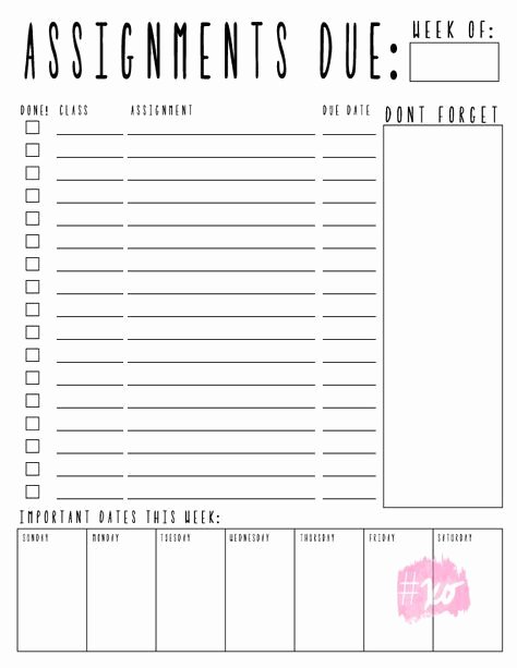 Printable Homework Planner for College Students Best Of Best 25 High School Backpacks Ideas On Pinterest