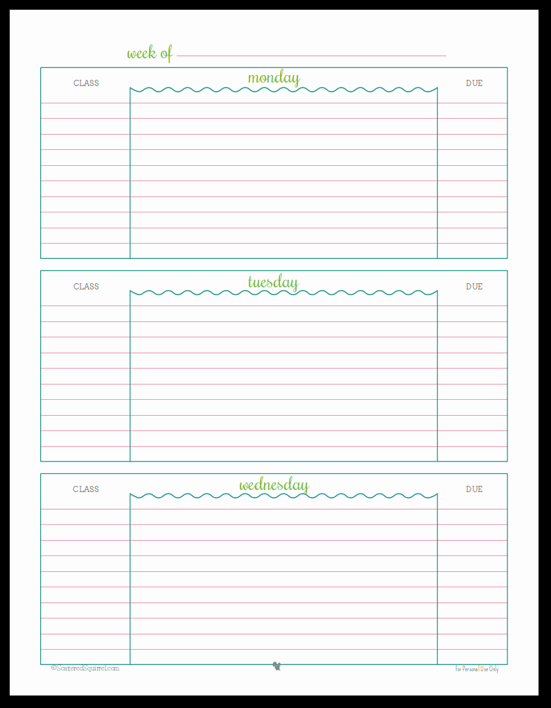 Printable Homework Planner for College Students Elegant Getting Ready for Back to School Student Planner Printables