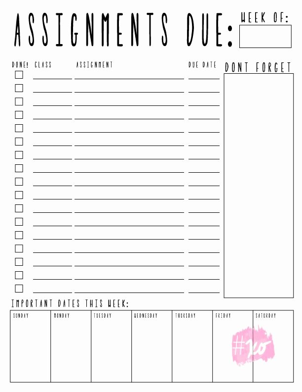 Printable Homework Planner for College Students Lovely 25 Best Ideas About College Planner On Pinterest