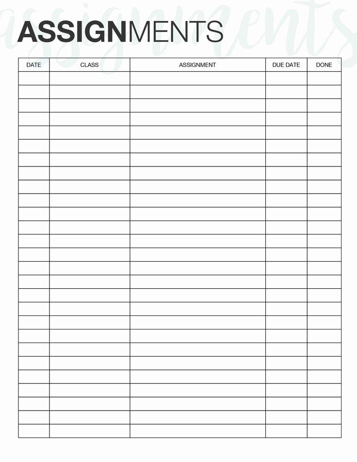 Printable Homework Planner for College Students New Best 25 assignment Planner Ideas On Pinterest