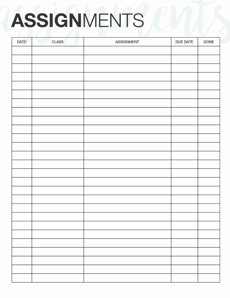 Printable Homework Planner for College Students New Best 25 assignment Planner Ideas On Pinterest