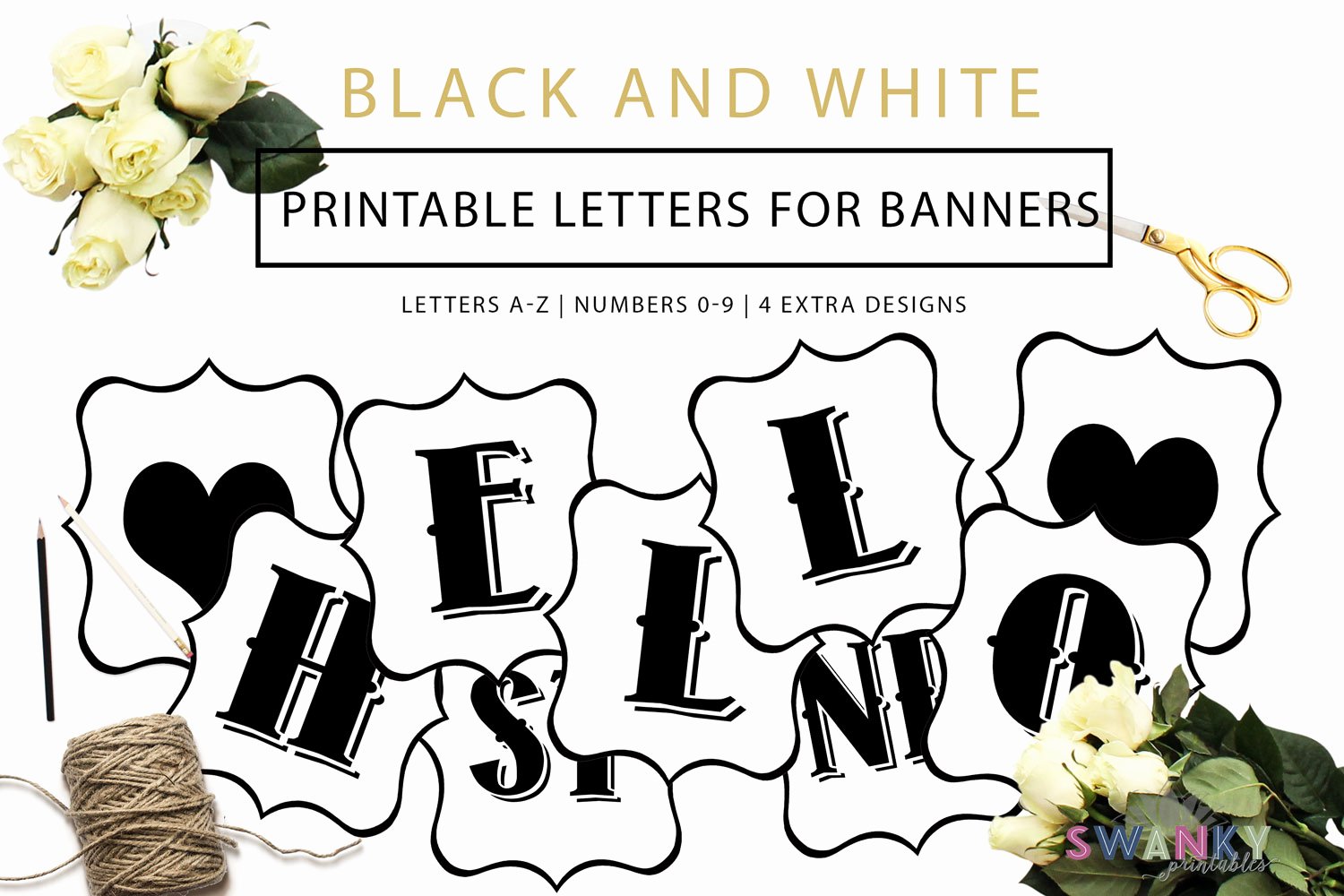 Printable Letter Banners Lovely Free Printable Black and White Banner Letters