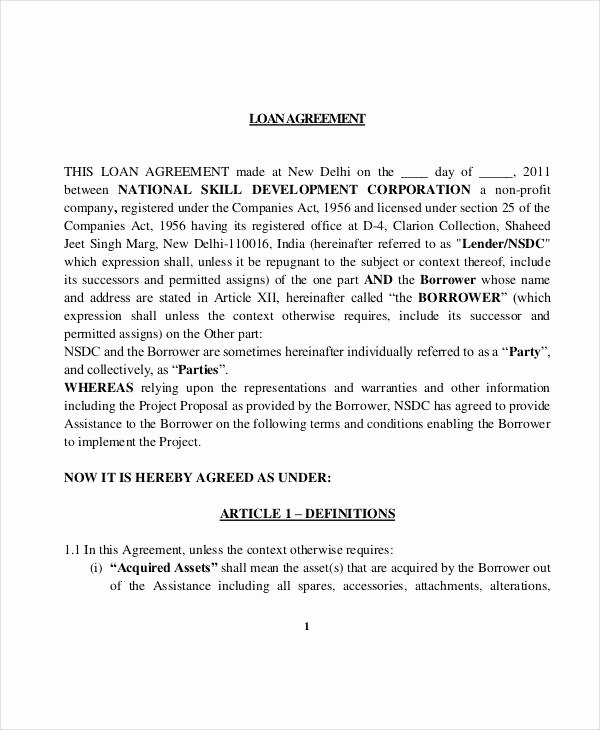 Printable Loan Agreement Best Of 35 Loan Agreement forms In Pdf