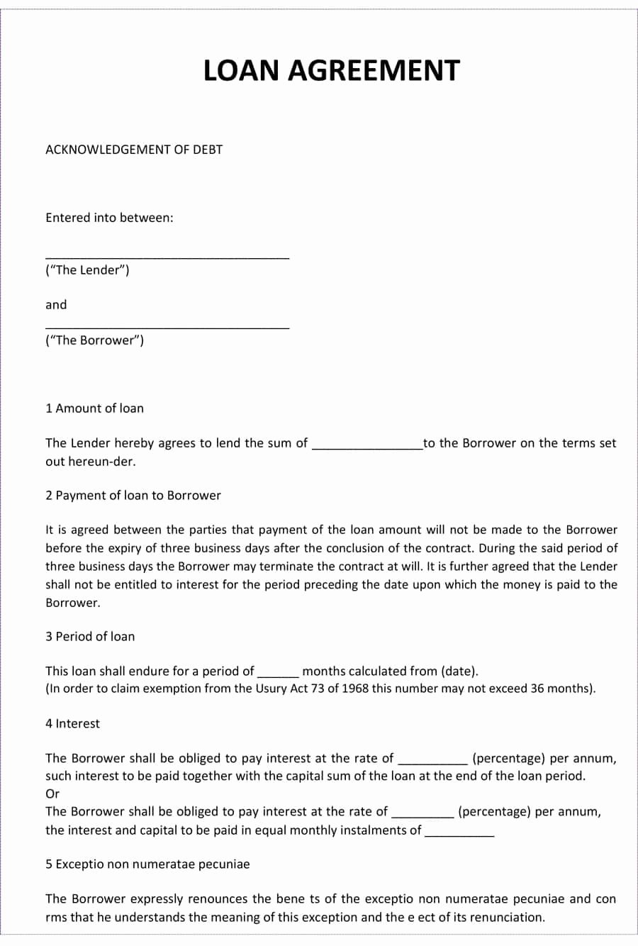 Printable Loan Agreement Fresh 40 Free Loan Agreement Templates [word &amp; Pdf] Template Lab