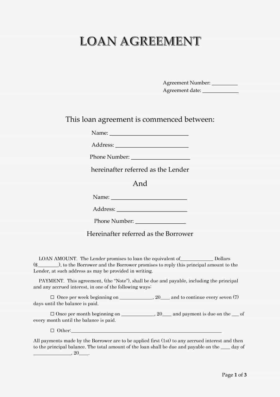 Printable Loan Agreement New 40 Free Loan Agreement Templates [word &amp; Pdf] Template Lab