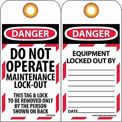 Printable Lock Out Tag Out Tags Elegant Lockout Lockout Tags Lockout Danger Do Not Operate