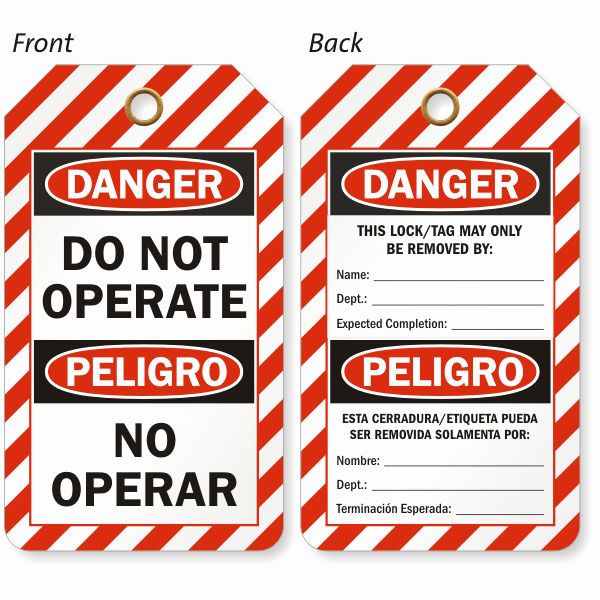 Printable Lock Out Tag Out Tags Fresh Bilingual Lockout Tags and Spanish Lock Out Tags