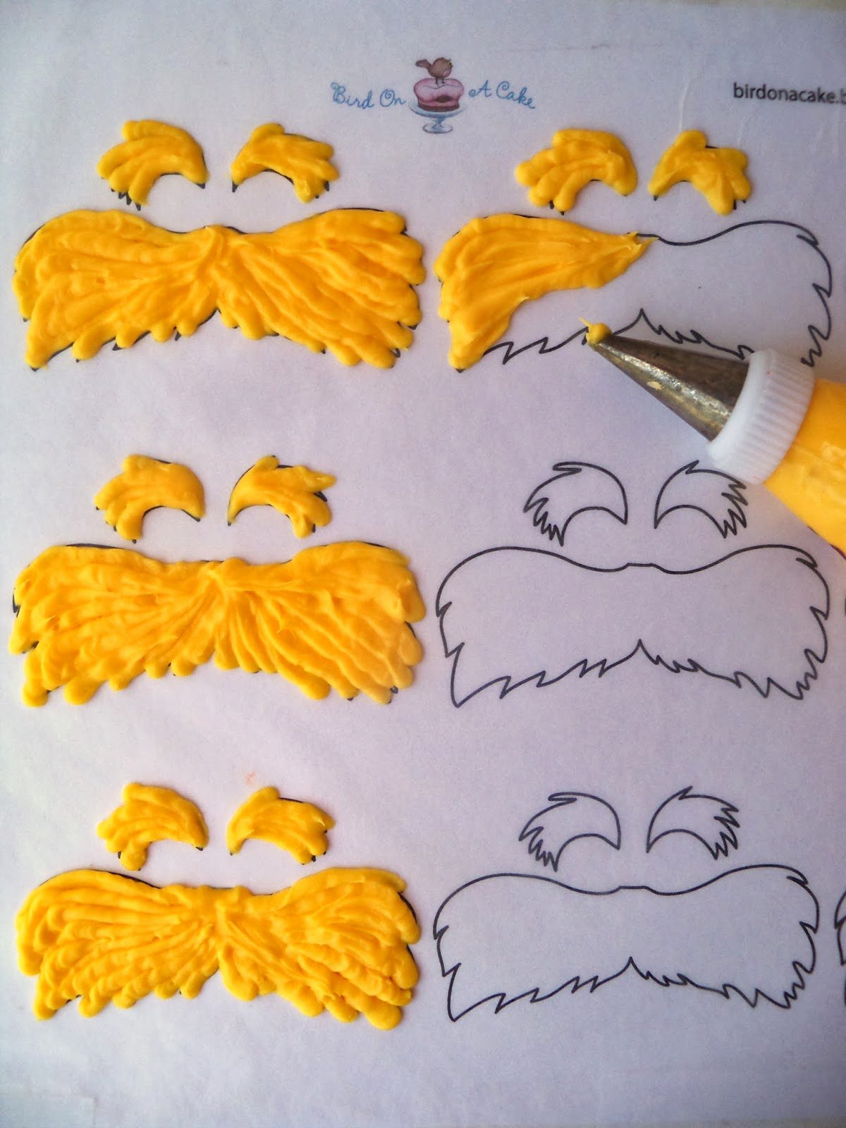 Printable Lorax Mustache and Eyebrows Beautiful Bird A Cake