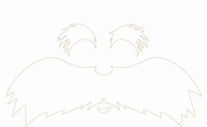 Printable Lorax Mustache and Eyebrows Fresh White Mustache Template