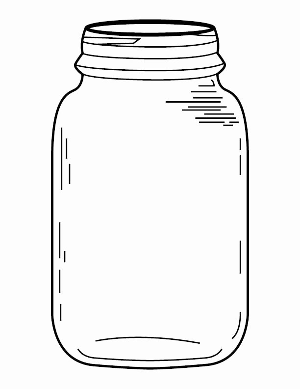 Printable Mason Jar Template Beautiful Mason Jar Coloring Page